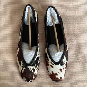 Steve Madden Leni Cow Print Flats 8.5 NEW NIB